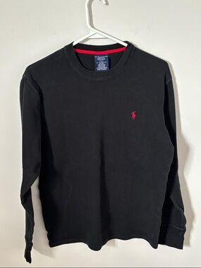 Polo by Ralph Lauren Black Long-Sleeve waffle
